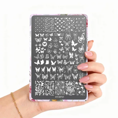 Stainless Steel Nail Art Printing Plate Eco-friendly Plaid French Line Nail Decoration Nail Art Tool Transfer Pattern Tool