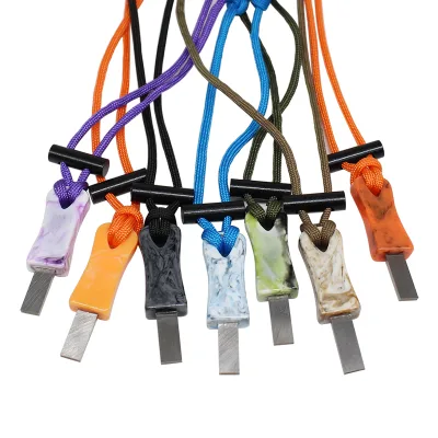 550 Paracord Adjustable EDC Camping High Speed Steel Scraper Fire Starter Flint Rod Necklace Kit for Firecraft