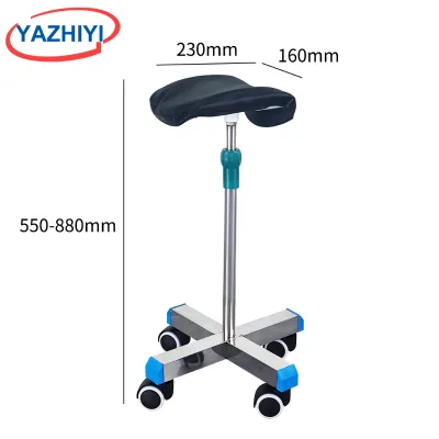 YAZHIYI Wheeled Padded Adjustable Medical Foot Stand Stainless Steel Limb Support Trolley For Clinic Wound Treatment