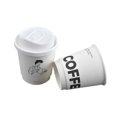 Disposable Double-Walled Insulated Paper Cups for Tea & Coffee Thick-Walled Takeaway Packaging with Print