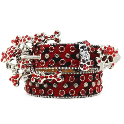 Western Accessories Decorated With Shiny Rhinestone Waistband, Beautiful Red, Passionate and Exquisite Crystal