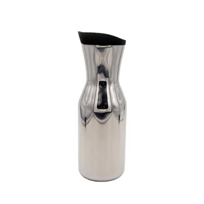 Modern Luxury Silver Stainless Steel 304 Cold Water Kettle Silicone Lid 1.0L Eco-Friendly Lightweight Single Layered Stocked