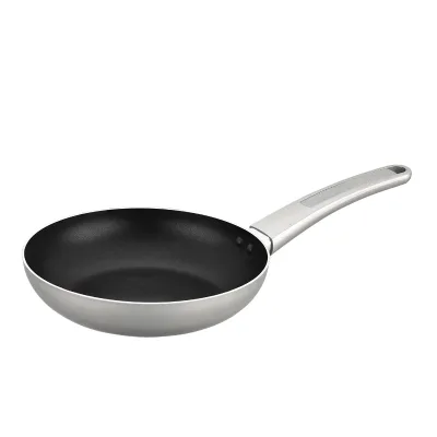 Manufacturer Wholesale Silver Non Stick Coating Color/Logo Customized Pressed Aluminum Cookware Set With Stainless Steel Handle