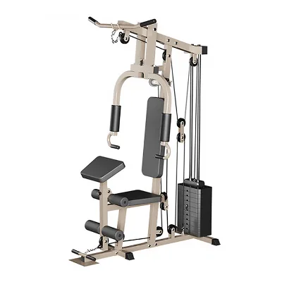 Multifunctional Home Gym Station with Chest Press & High/Low Pulley- Compact Strength Training Equipment for Commercial Home Use