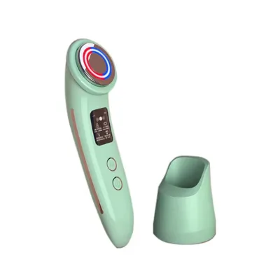 USB Rechargeable Facial Massager LED Red Blue Light Therapy Vibrating Micro-Current Skin Tightening