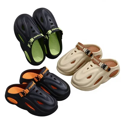 Fashion Simple Style Men's Custom Closed Toe slippers New Breathable Soft comfort Light Weight Outdoor Sport slippers for Teen