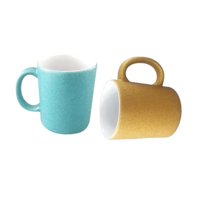 AI-MICH China Supplier Two Stone Custom Printing Plain Travel Ceramic Mug with Ceramic Coating Inside