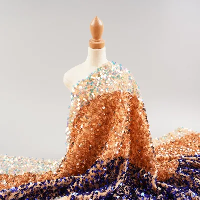 2022 Nigeria African Polyester Stretch Embroidery Velvet Sequin Fabric Lace for Wedding Dress