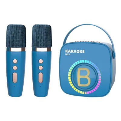 Kids' RGB LED Wireless Microphone with RGB Color Lights and Subwoofer for Home Karaoke & Conferences Works with Amazon Music