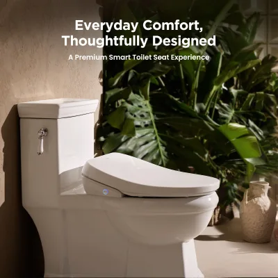 JOMOO USA 110V Smart Toilet Cover Instant Water Heated Seat Intelligent Toilet Seat Cover Auto Night Light Easily Installed