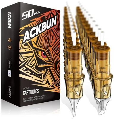 Professional Brown Tattoo Cartridge Needles Stainless Steel for Permanent Eyebrow and Body Art Applications