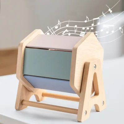 Wholesale Wooden Textile Drum Rolling Drum Early Education Toy for Toddlers Color Recognition Thinking Training Toy