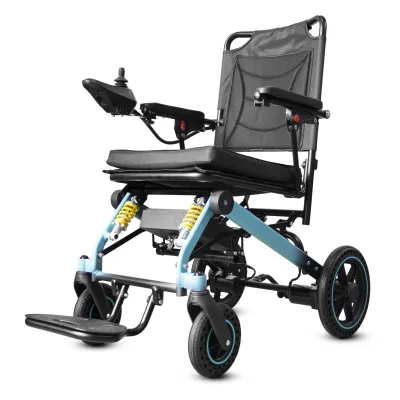 Compact Folding Power Wheelchair with Dual Motors Electronic Brake and Shock Absorber System