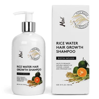 Private Label Natural Organic Best Rice Water Hair Growth Shampoo With Biotin
