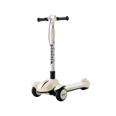 New Style Three Wheel PP Steel Frame Foldable Kick Scooter for Ages 5-18 Adjustable Height Music & Lights