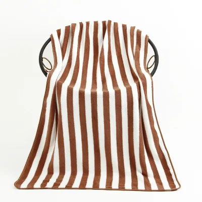 High Density Woven Striped Microfiber Bath Towel Set for Men Women Children Home Use Eco-friendly Quick-Dry Gift Set Wholesale