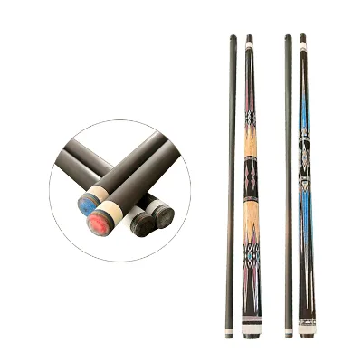 Wholesale American Technology Nine Ball Billiards Cue Stick 1/2 Split Maple Carbon Fiber and Leather in Black Color