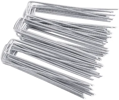 Ground Staple Landscape U Shaped 100 Pack Galvanized Garden Pins Securing Camping Tents Anchoring Yard Sign Ground Stakes