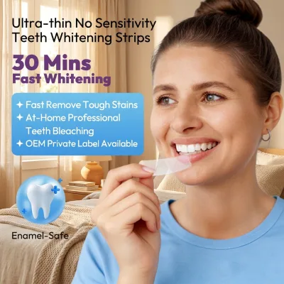 Wholesale Teeth Whitening Strips Mint Flavor for Daily Oral Hygiene Enamel Safe Dental Strips