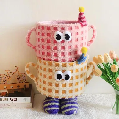 Cartoon Monster Foldable & Flexible Tabletop Snack Organizer Basket Functional Household Decoration Storage Gift Basket