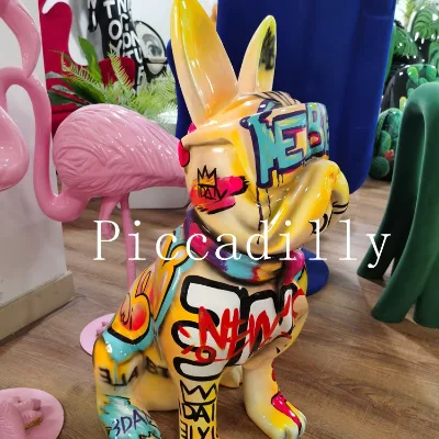 Pop Art Gallery Decoration  Fiberglass   Resin  Painting Dog Sculpture