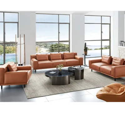 Modern Modular Segmented 3 Seater Extendable Sofa Set PU Leather Living Room Sofa