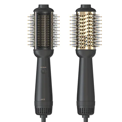 Ulelay Custom 3 in 1 Ceramic Hair Straightener Slim Hot Air Brush With PTC Heater Dryer Curler for Frizz-Free Hair Anti-Scald