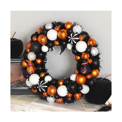 Ammy Halloween & Christmas Decorations Horror Pumpkin Plastic Ball Wreath for Home Party & Wedding Quality Supplies