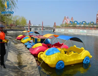Adult Pedal Boat Four-seat PE Pedal Boats Electric Car Boat for Lake