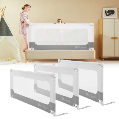 Extra Long Double Bed Rail Safety Approved Anti Roll Soft Mesh Bed Rails Non Slip Padded Baby Bed Rail for Infant Protection
