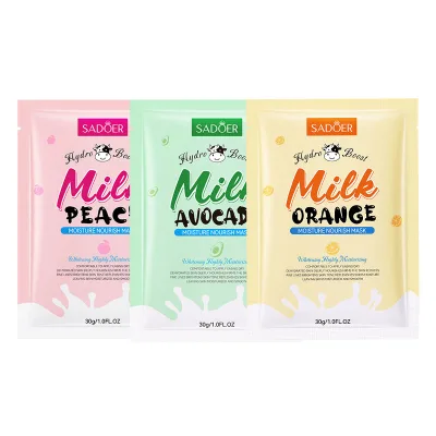 Z  SADOER Private Label Milk Peaches Hydrating & Rejuvenating Facial Sheet  for Moisturizing
