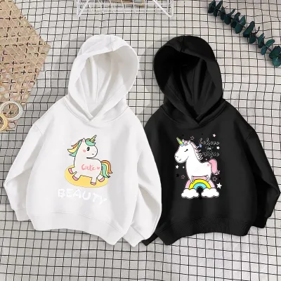 Spring Autumn Girls Hooded Sweatshirt Children's Korean Style Loose Tops Bottoms Fashionable Cotton Shirts for Babies