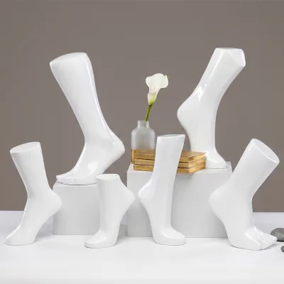 FRP Foot Mannequin with Multi-Style Sizes, Fiberglass Foot Display Dummy for Sock Hosiery&Shoe Retail Showcase