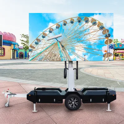 Advertising Mobile Billboard Sign Waterproof Full Color Scooter Large Panel Solar Powered Outdoor Led Trailer Display.