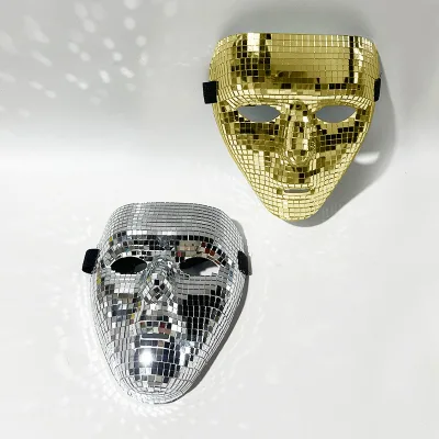 Halloween Bestseller Plastic Disco Ball DIY Mask for Disco Parties Masquerades Performance Costumes
