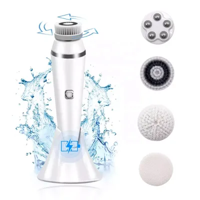4 in 1 Full Body Waterproof Ultrasonic Face Cleaner Electric Multi Function Massager Facial Cleansing Brush