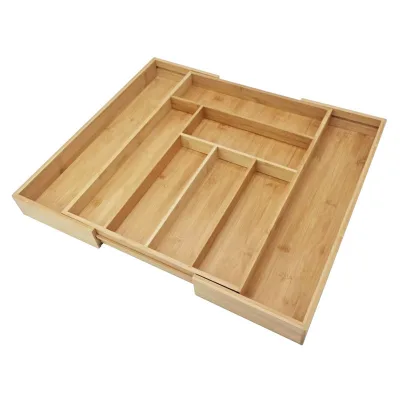 Drawer Organizer Flatware Cutlery Tray Silverware Organizer Expandable Adjustable Bamboo Drawer Organizer