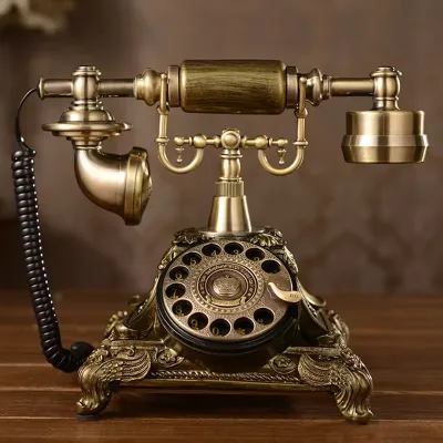 Vintage Antique Telephone Guestbook for Wedding Message Recordings Oval-shaped for Audio Guest Book