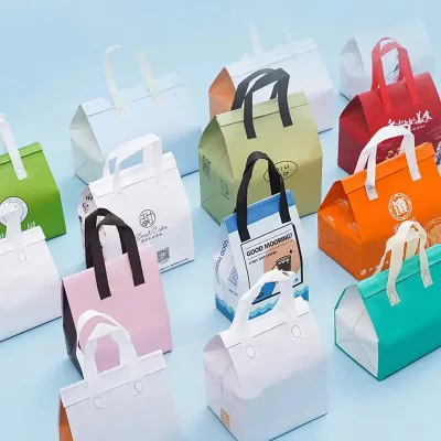 Logo Custom Non-Woven Thermal Insulated Bag Milk Tea Dessert Takeaway Packaging Bag Cooler Bag Aluminum Foil Insulation Handbag