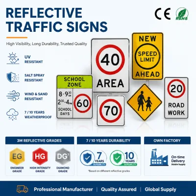 Reflective Traffic Signs, Engineer High Intensity Diamond Grade Aluminum School Zone Speed Limit Road Regulatory Warning Plates