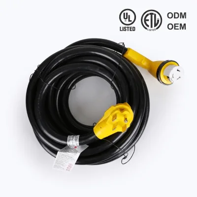 EPICORD 50FT 30Amp RV Power Extension Cord, Twist Lock with Polarity Indicator & Handle, 125V 3750W, ETL Listed