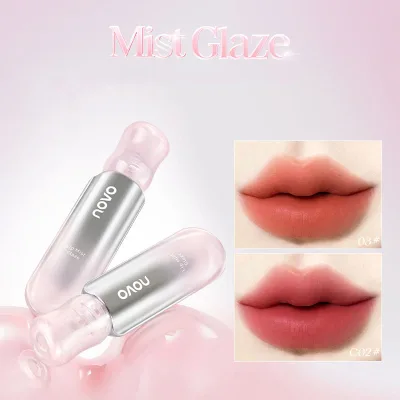 NOVO Dropshipping Private Label Lipgloss Misty Lip Glaze Dewy Matte Waterproof Smudge-Proof Enhances Fresh Brightening Lip