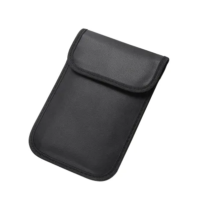 QY Business Multi-Functional Waterproof PU Faraday Bag RFID Signal Blocking Mobile Phone Shielding Privacy Protection 6.5 Inches