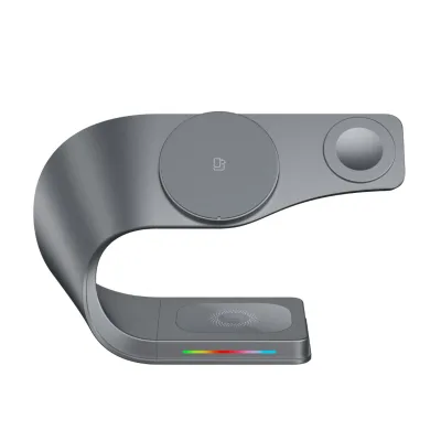 Multi-Functional C-Shaped Wireless Charging Stand with USB Fast Charging