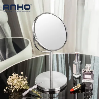 Round Double-Sided Swivel Head Cross-border Hotel Bathroom Desktop Makeup Table Mirror
