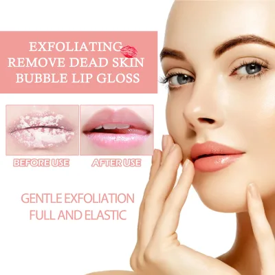Gentle Exfoliating Remove Dead Skin Bubble Lip Gloss Organic Watermelon Extract Bubble Lip Scrub Mask