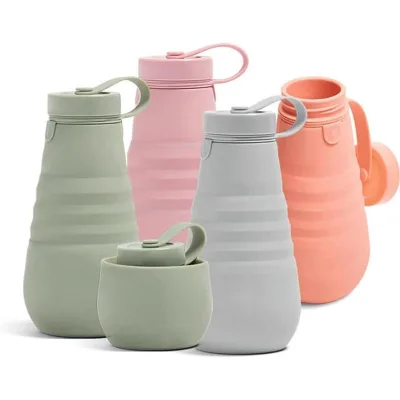 Silicone Portable Leakproof Travel Mug with Retractable Design