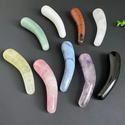 Customized Green Aventurine Citrine Yoni Wand Rose Quartz Crystal Dildo Healing Amethyst Quartz Massage Wand