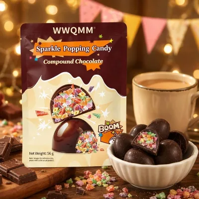 New Arrival Burst Sensation Popping Candy Chocolate Egg Smooth Cocoa Surface Portable Individual Pack