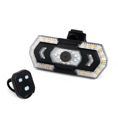New Remote Control Turn Signal 40 LED Waterproof USB Charging Bicycle Tail Light with Horn Warning Light